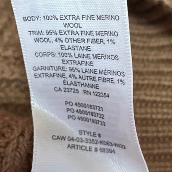 Aritzia Wilfred Brown Rib Knit Turtleneck Long Sleeve Pullover Sweater Top 2XS - Picture 4 of 4